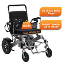 Restreal Lightweight Foldable Electric Wheelchair All Terrain Power Wheel Chair for Adults, Seniors, Elderly, Airline Approved, Silver
