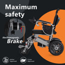 Restreal Lightweight Foldable Electric Wheelchair All Terrain Power Wheel Chair for Adults, Seniors, Elderly, Airline Approved, Silver