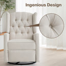 Restreal 360° Swivel Rocker Recliner Chair with Extra Large Extended Footrest, Glider Rocker Recliner, Fabric Chair with High Back, Deep Seat, for Living Room, Bedroom