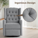 Restreal 360° Swivel Rocker Recliner Chair with Extra Large Extended Footrest, Glider Rocker Recliner, Fabric Chair with High Back, Deep Seat, for Living Room, Bedroom