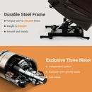 Restreal zero-gravity Infinite Position Lift Recliner Chair for Elderly with Heat and Massage Lay Flat Sleeping Leather Tri-Motor Power Lift Chair for Living Room, Dark Brown