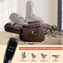 Restreal Infinite Position Lift Recliner Chair for Elderly with Heat Massage and Extended Footrest Lay Flat Sleeping Leather Dual Motor Power Lift Chair for Living Room (Brown)
