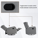 Restreal 360°Swivel Recliner Chair with Extra Large Extended Footrest, Comfy Upholstered Glider Rocking Chair for Living Room