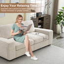 Restreal Modular Sectional Sofa with Storage Layer for Living Room, Modern Couch with Side Pocket Washable Removable Cushion Cover, Easy to Install, Beige Linen Fabric