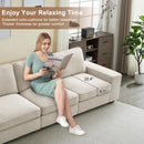 Restreal Modular Sectional Sofa with Storage Layer for Living Room, Modern Couch with Side Pocket Washable Removable Cushion Cover, Easy to Install, Beige Linen Fabric