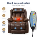 Restreal Infinite Position Leather Lift Recliner | Extend Footrest, Heat & Massage