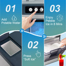 Restreal Touchscreen Nugget Ice Maker Countertop, 38lbs/24H, Soft Chewable Pellet Ice Maker with Self-Cleaning Function for Kitchens, Offices, Home