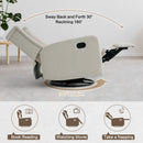 Restreal 360°Swivel Recliner Chair with Extra Large Extended Footrest, Comfy Upholstered Glider Rocking Chair for Living Room