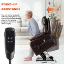 RESTREAL Lay Flat Large Lift Recliner Chair for Elderly with Heat and Massage Brown