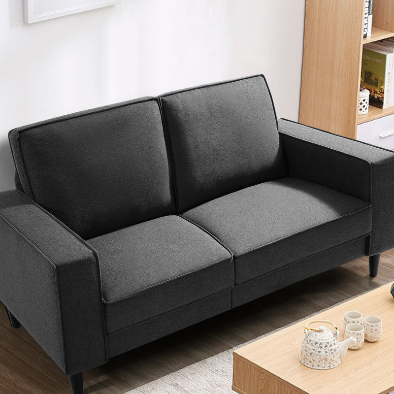 ASJMR Wide Loveseat with Armrest, 2-Seater Sponge Polyester Fabric Double Sofa Furniture ASJMR Grey 60.62" *32.67" *33.46" 