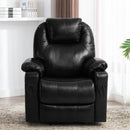 3-Position Power Lift Recliner Chair with Massage and Heat for Elderly, Real Leather black