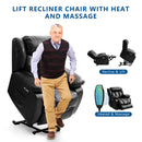 Restreal Infinite Position Lift Recliner Chair for Elderly with Massage and Heating, Dual Motor, Real Leather