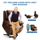 Restreal Infinite Position Lift Recliner Chair for Elderly with Massage and Heating, Dual Motor, Real Leather
