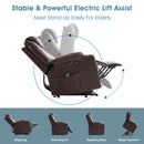 restreal Power Lift Recliner Chair, Real Leather, brown