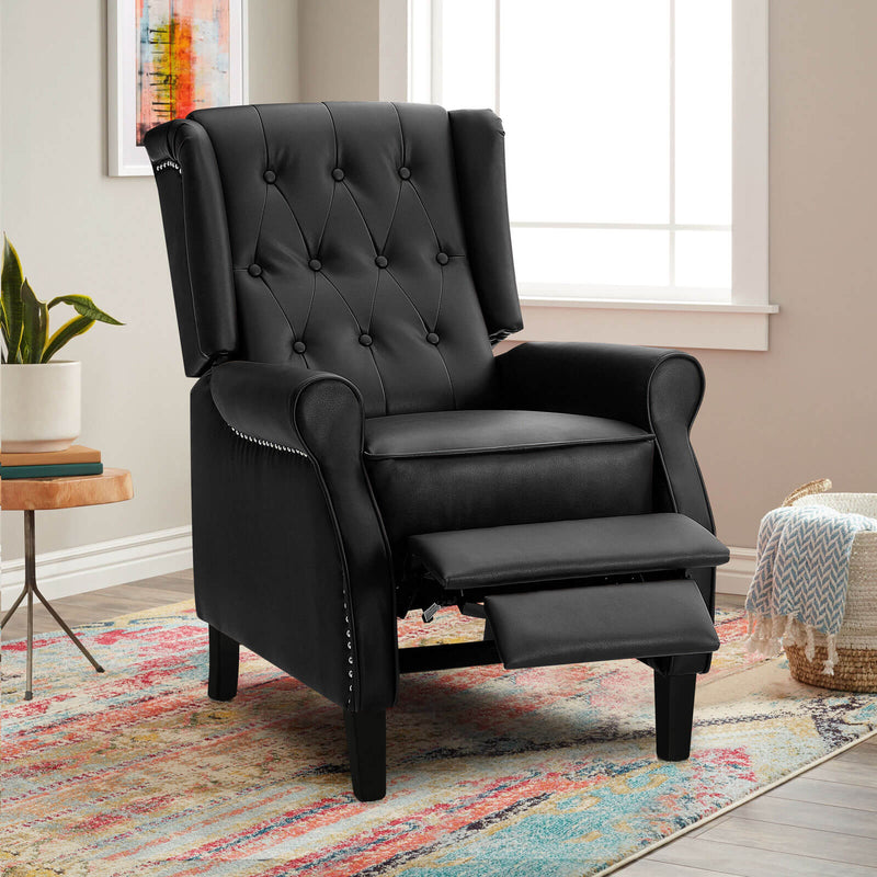Restreal Leather Wingback Recliner Chair