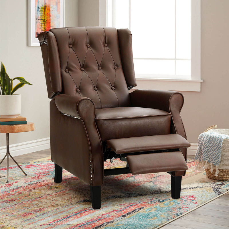 Restreal Leather Wingback Recliner Chair